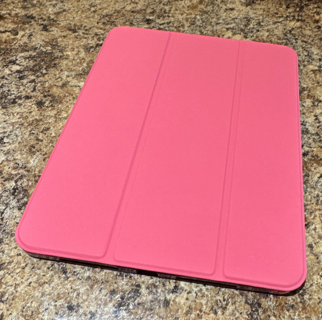 iPad Pink Folding Folio Case Cover, Clear TPU Back, Magnetic Stand