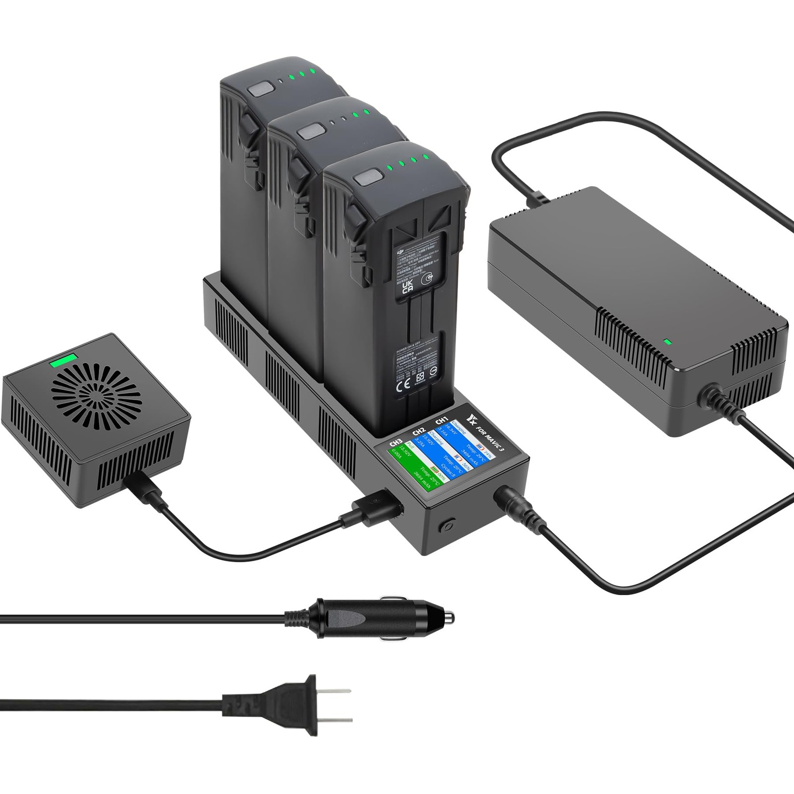 Hanatora Charger for Mavic 3 Series Battery - Wall & Car