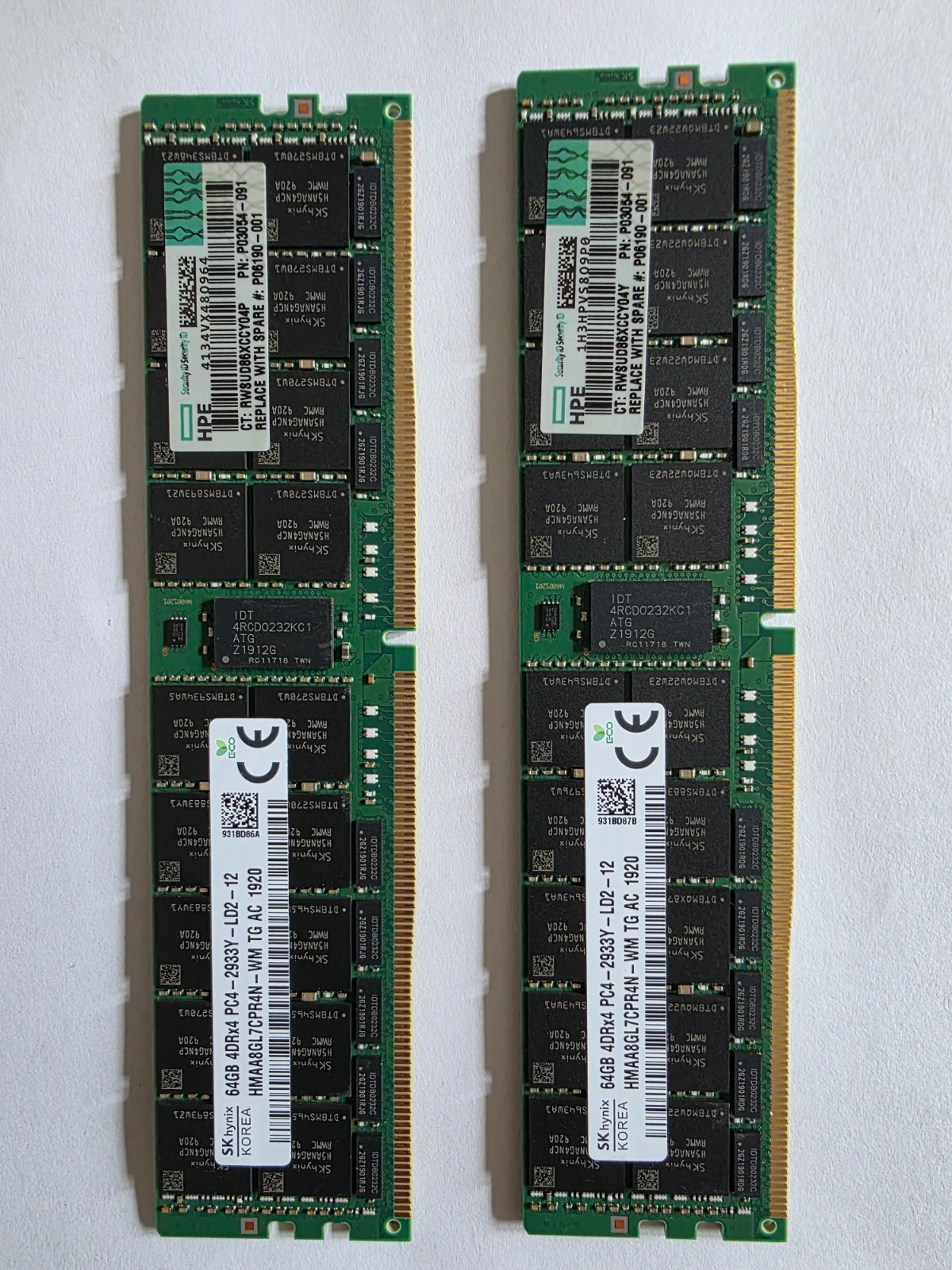 SK Hynix 64GB 4DRx4 PC4 -2933Y -LD2 SERVER RAM- HMAA8GL7CPR4N-WM TG AC 1920