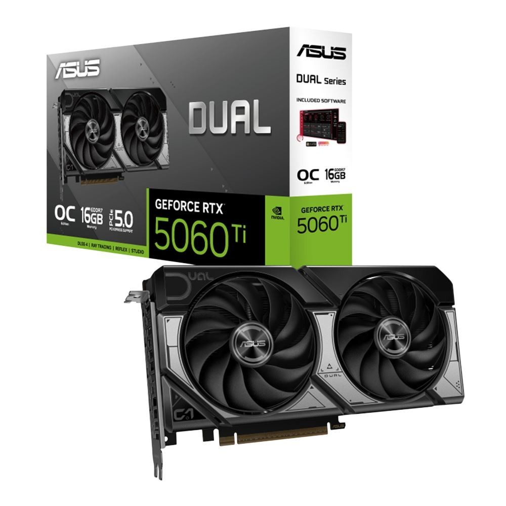 ASUS NVIDIA GeForce RTX 5060 Ti Dual OC  16GB GDDR7 PCIe 5.0 Graphics Card - OB