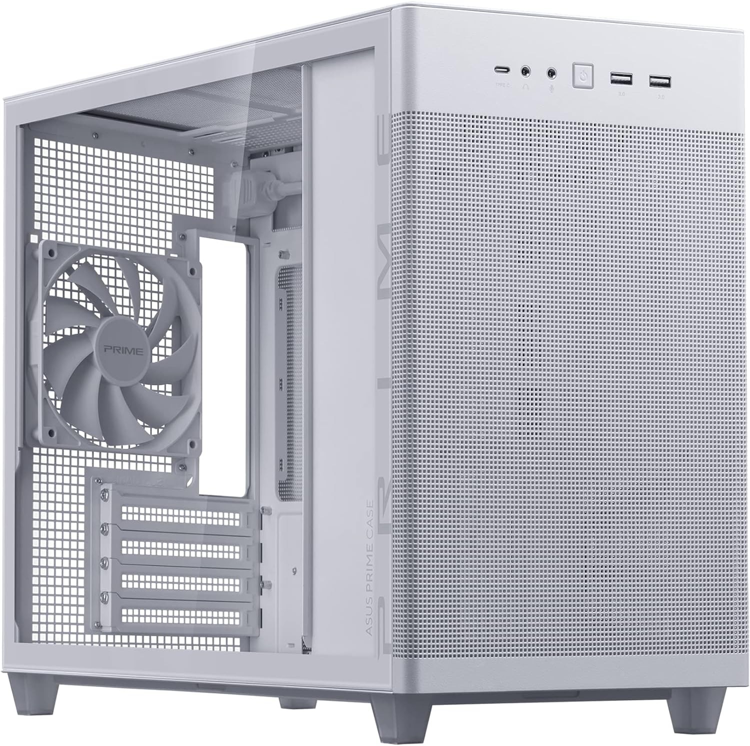 Prime AP201 White Micro ATX PC Case SFF Ready Compact Design Pre-Installed Fan