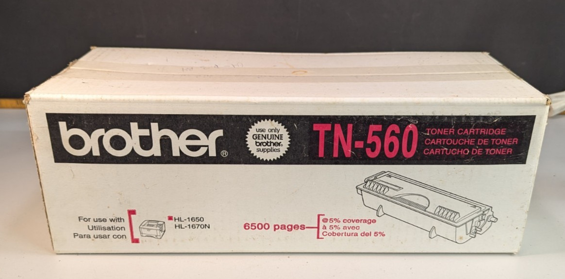 Genuine Brother TN-560 Black Toner Cartridge Box HL-1650 MFC-8420