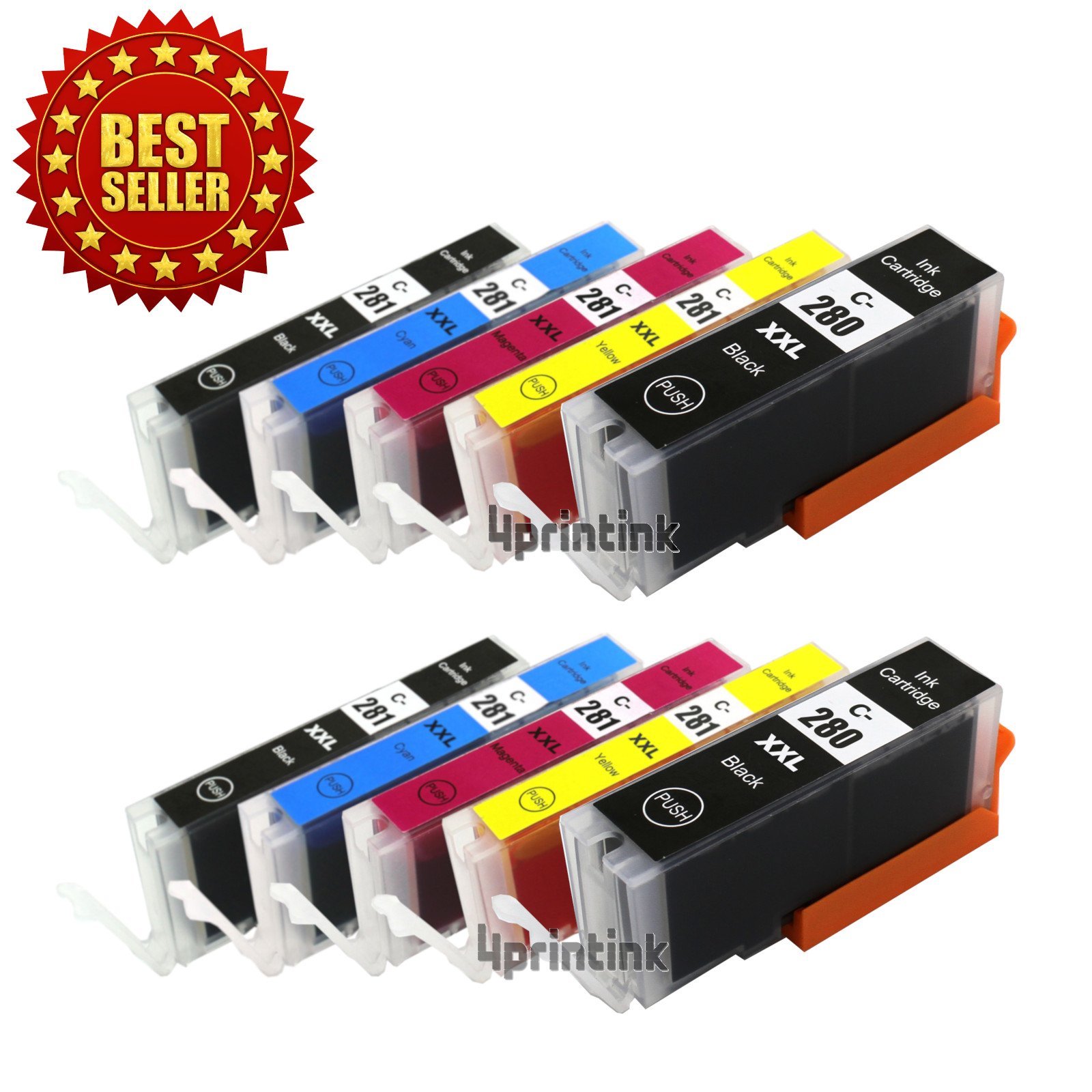 10 pk PGI-280 XXL CLI-281 XXL Ink for Canon PIXMA TS6120 TS6220 TS8120 TR7520