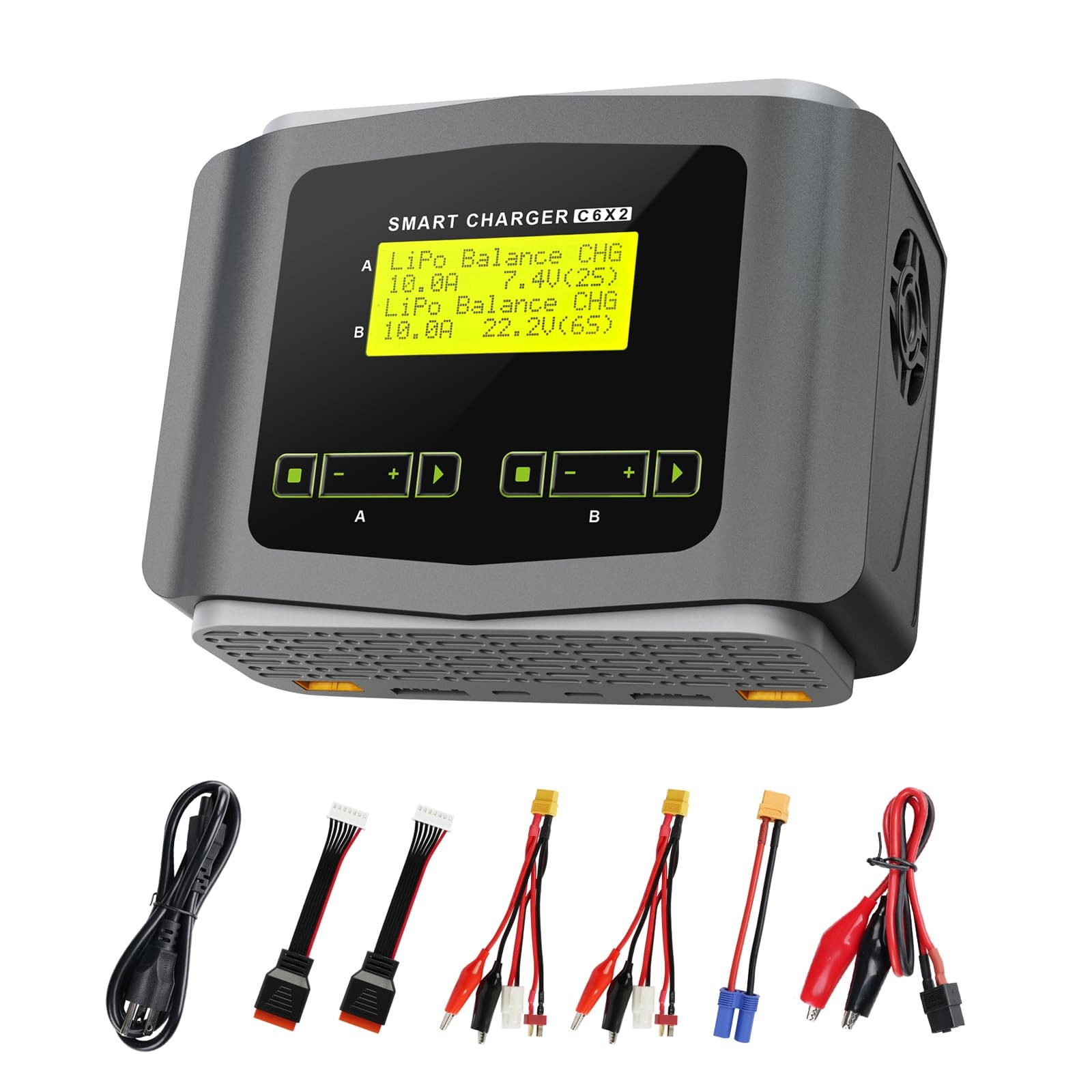 Hiyiton C6X2 Dual LiPo Battery Charger DC 240W 10A for LiPo/Li-ion/Life(1-6s)