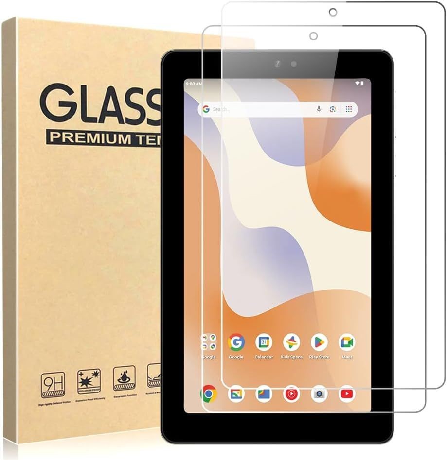 2 Pack Tempered Glass Screen Protector for Surf Onn 7/7 Kids Gen4 Tablet 2024