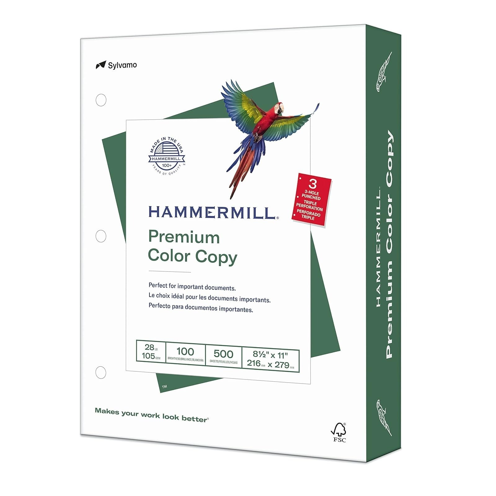 Hammermill Premium Color Copy Paper 28 lb 8.5x11 Bright 100 Printer Paper