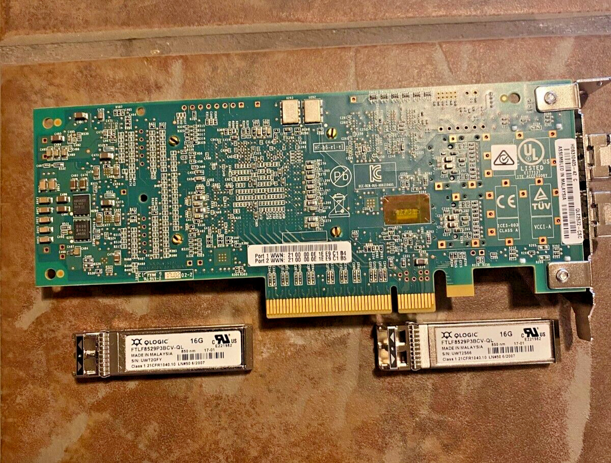 Cisco Qlogic QLE2672-CSC 16Gb/s 2-Ports SFP+ PCIe 2.0x8 NIC UCSC-PCIE-Q2672	