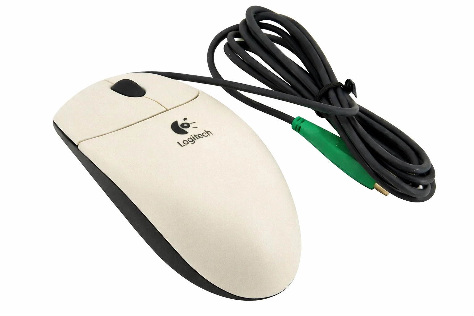 Logitech PS/2 Wired Optical Wheel Mouse M-SBF69 Beige PS2 Mouse (NEW)