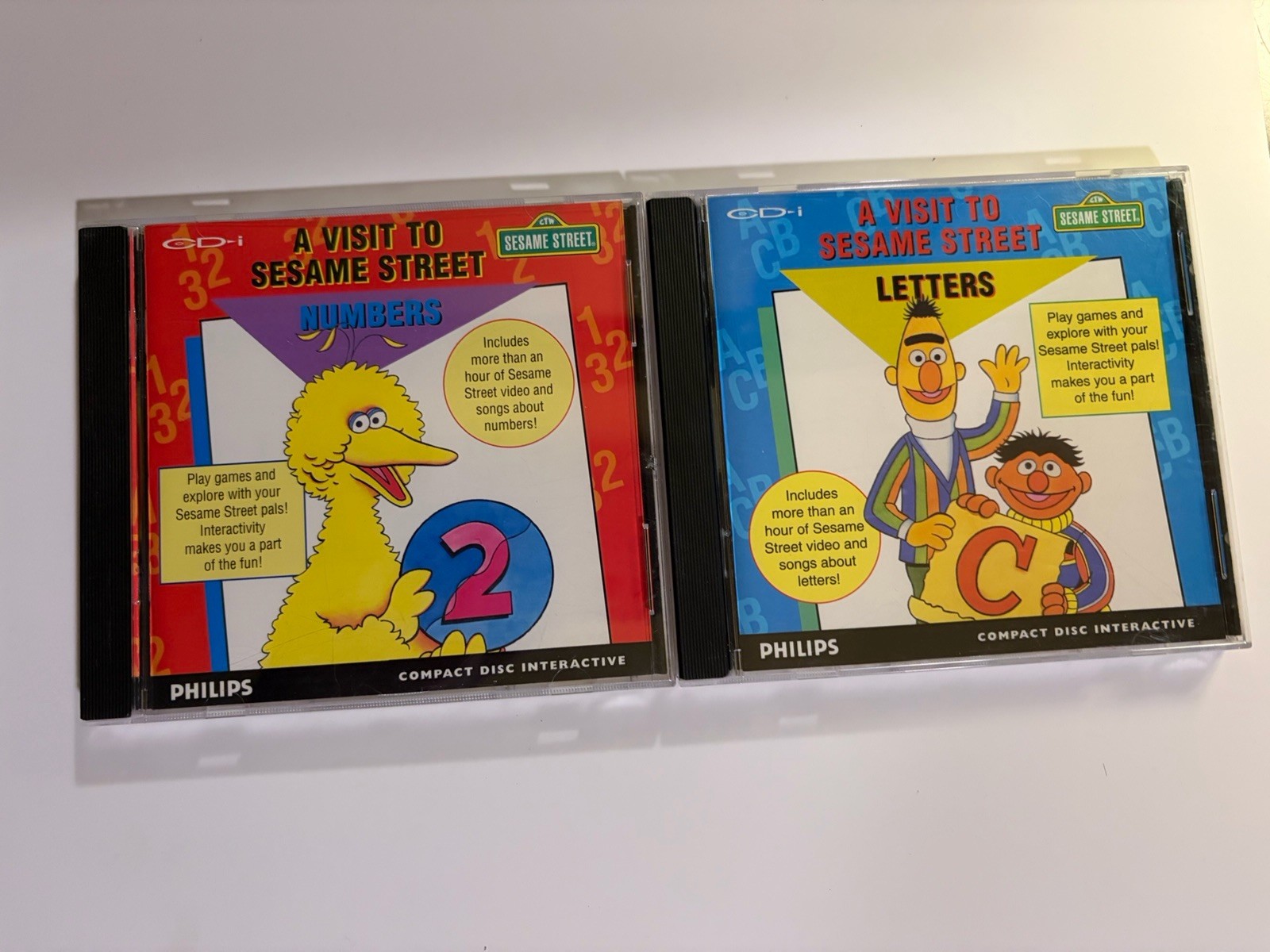 Philips CD-i A Visit to Sesame Street Letters & Numbers 2 Game Bundle CIB 