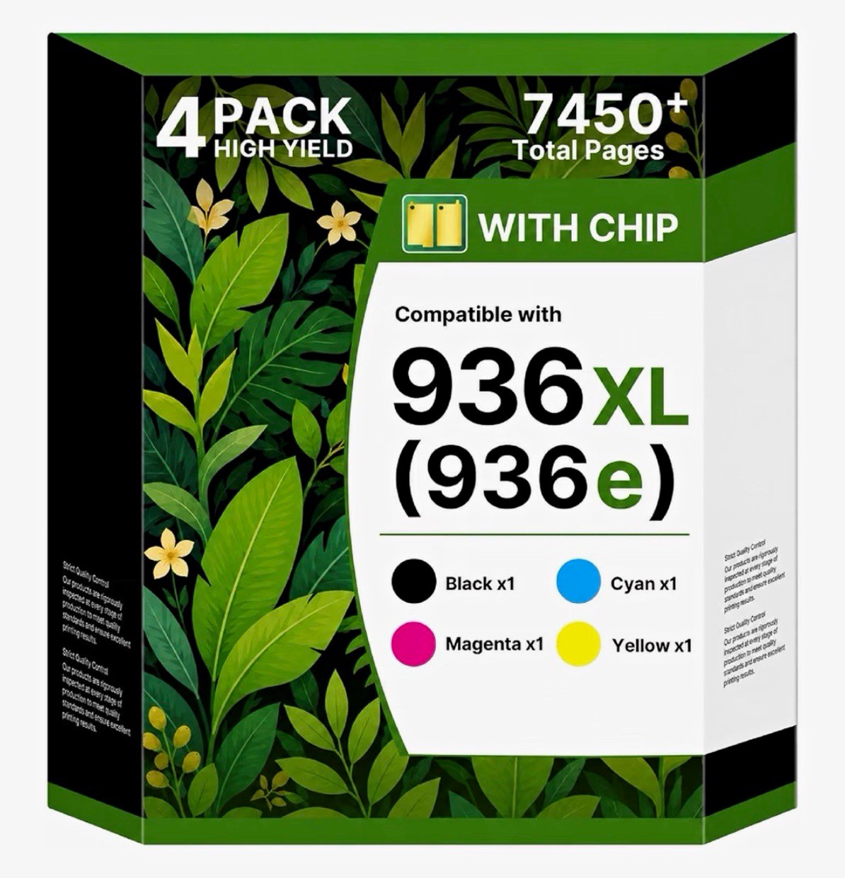 Acaves 936XL (936e) High Yield Toner 4-Pack BK/C/M/Y w/ Chip For HP