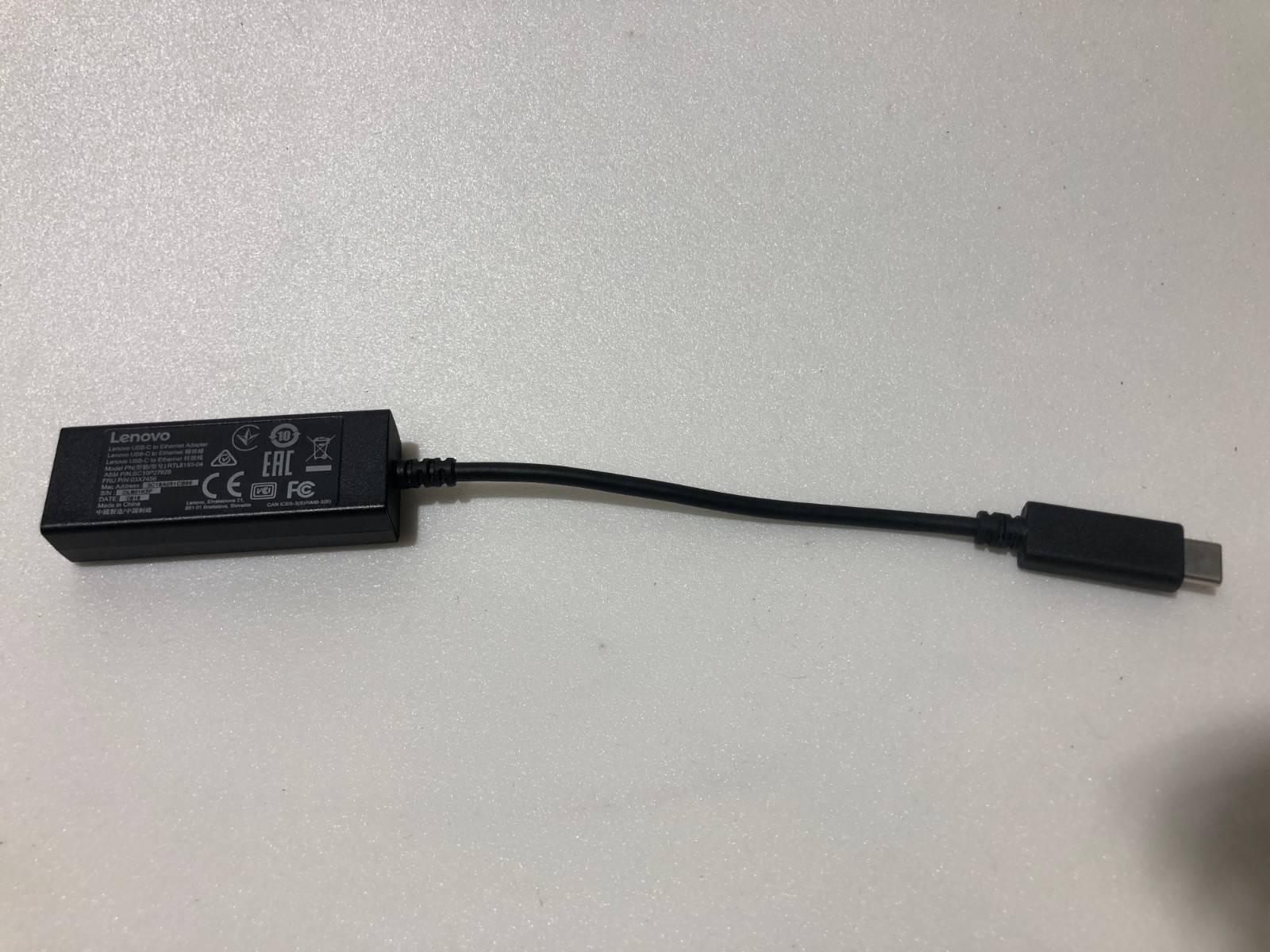 Genuine Lenovo SC11D96910 RTL8153-04 USB-C to Ethernet Adapter Cable