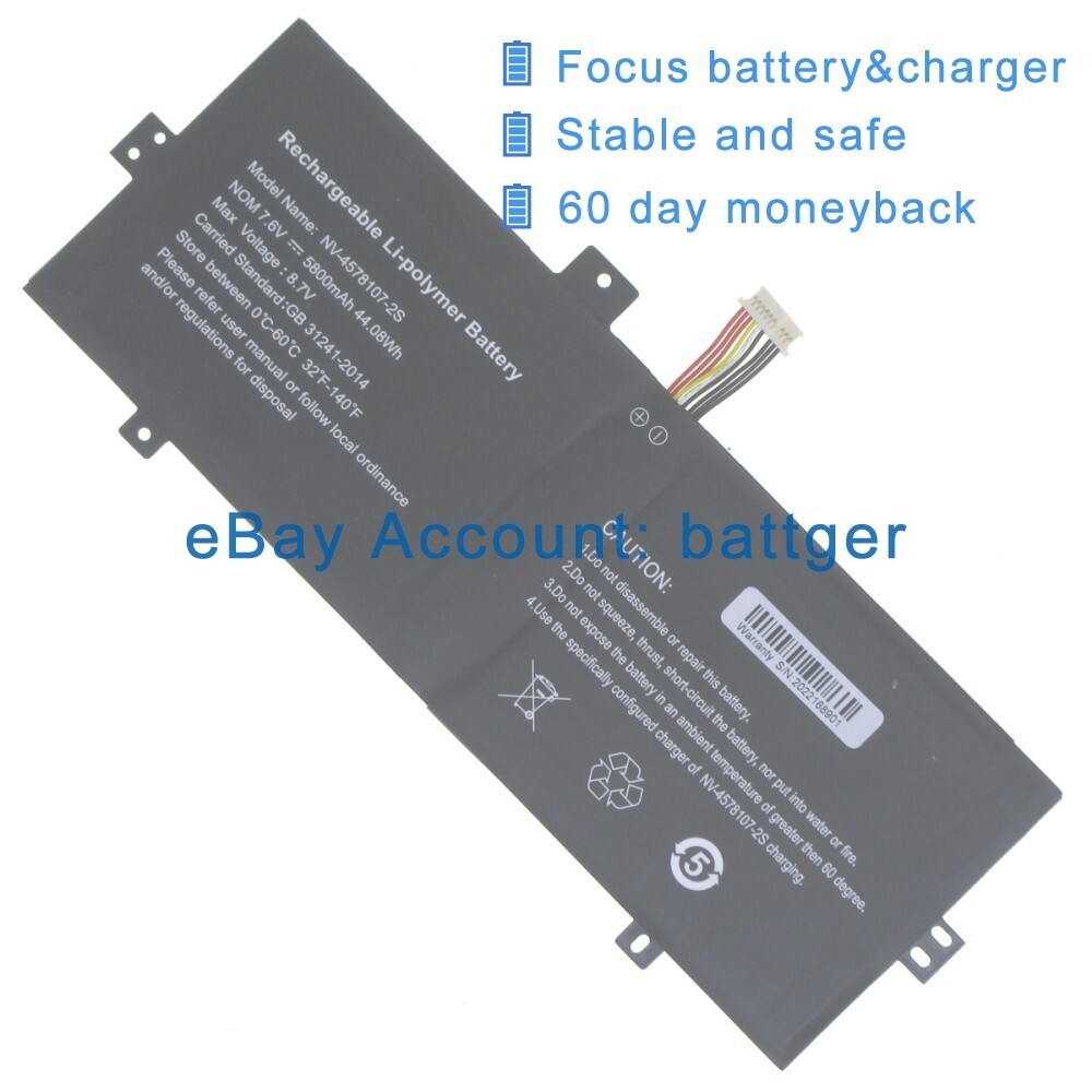 Genuine new 7.6V 5800mAh 44.08Wh NV-3379107-S2 battery for Geo Geobook 120