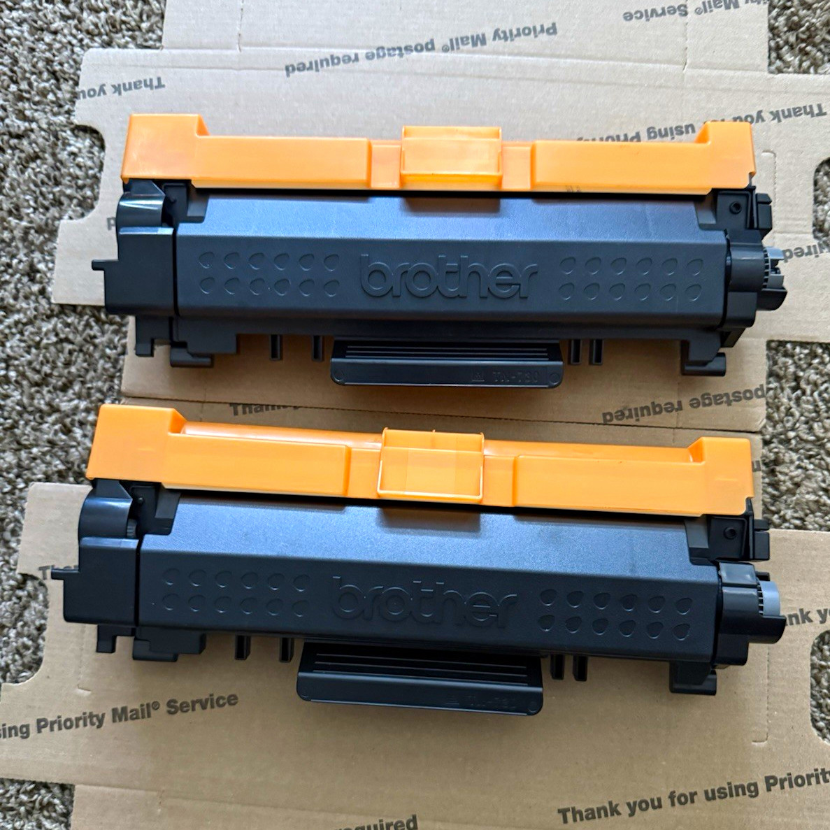 Brother TN-730 Black Genuine/Original Laser Toner Cartridge 2PK