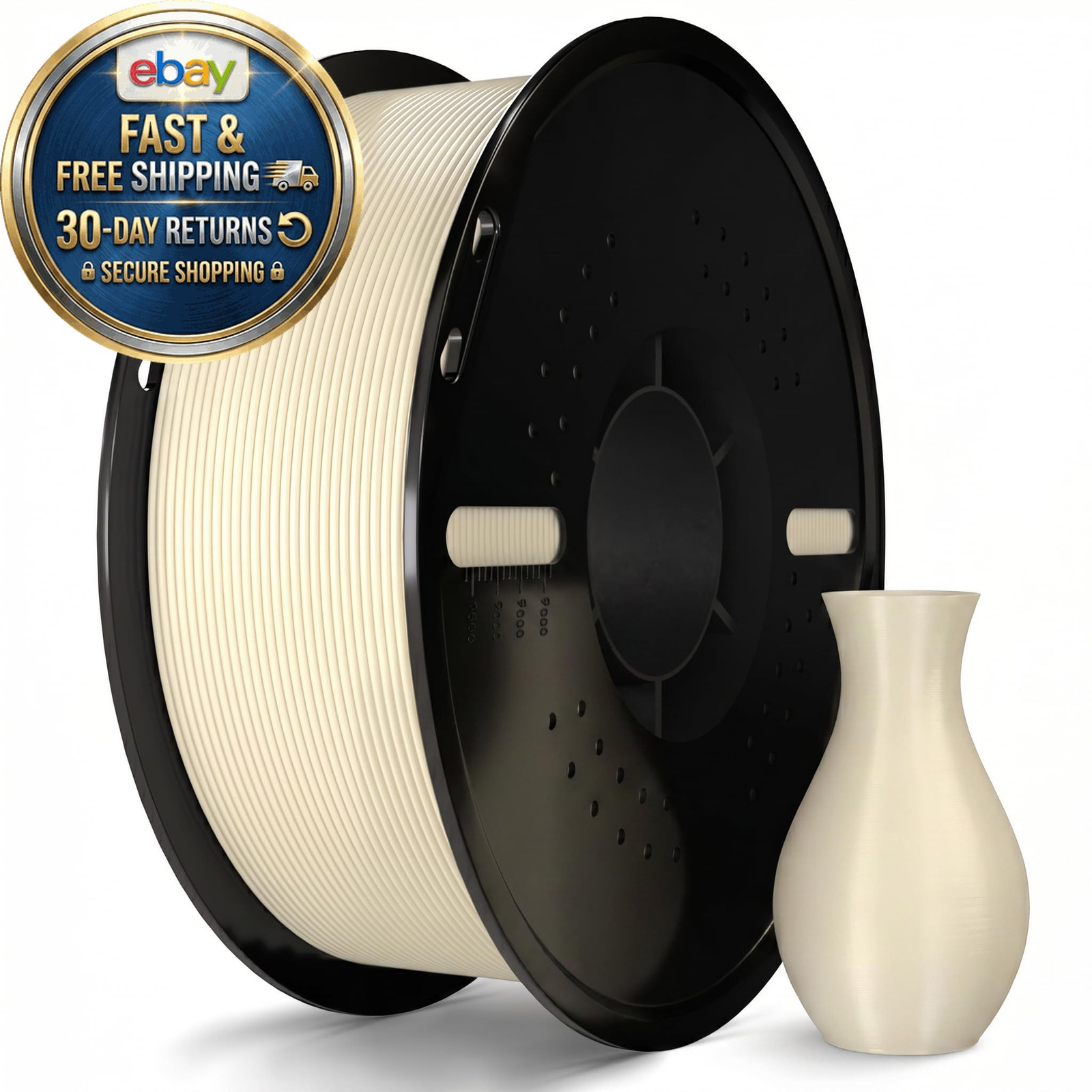 PLA+ Filament 1.75mm Beige 1kg,Dimensional Accuracy +/- 0.02mm