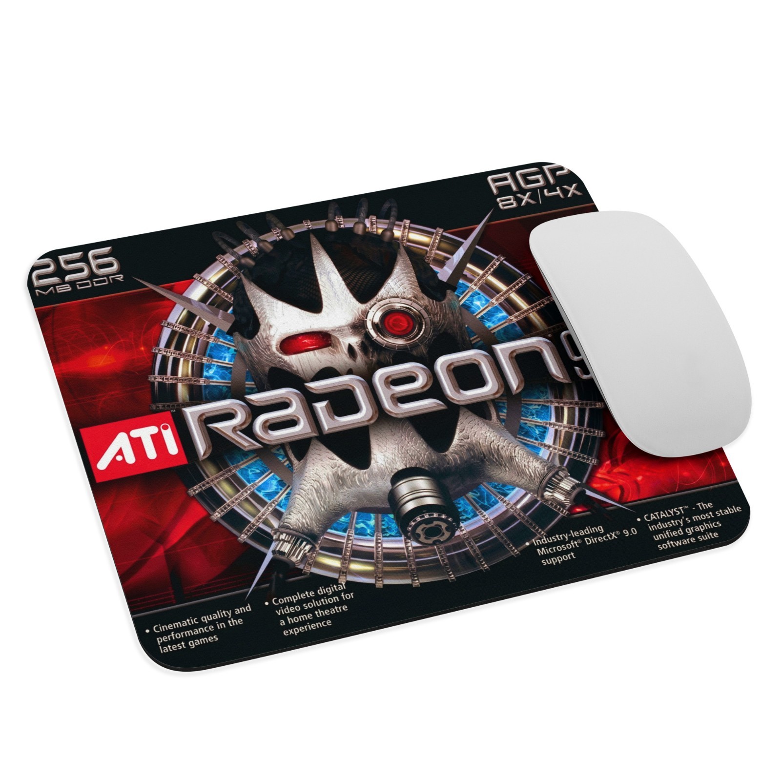 Retro ATI Radeon - Mouse Pad AGP 8X 256MB  Gaming Desk Mat 9.5" x 7.75"