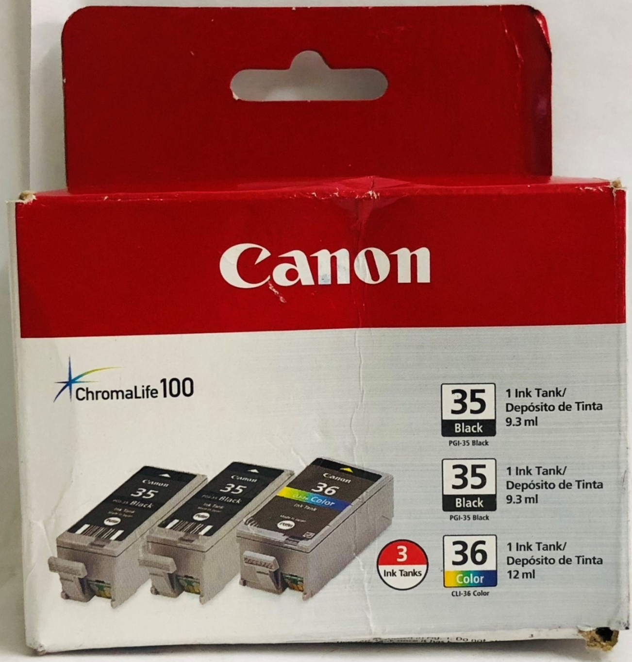 New Genuine Canon PGI-35 CLI-36 Black Color Set of 3 ChromaLife 100