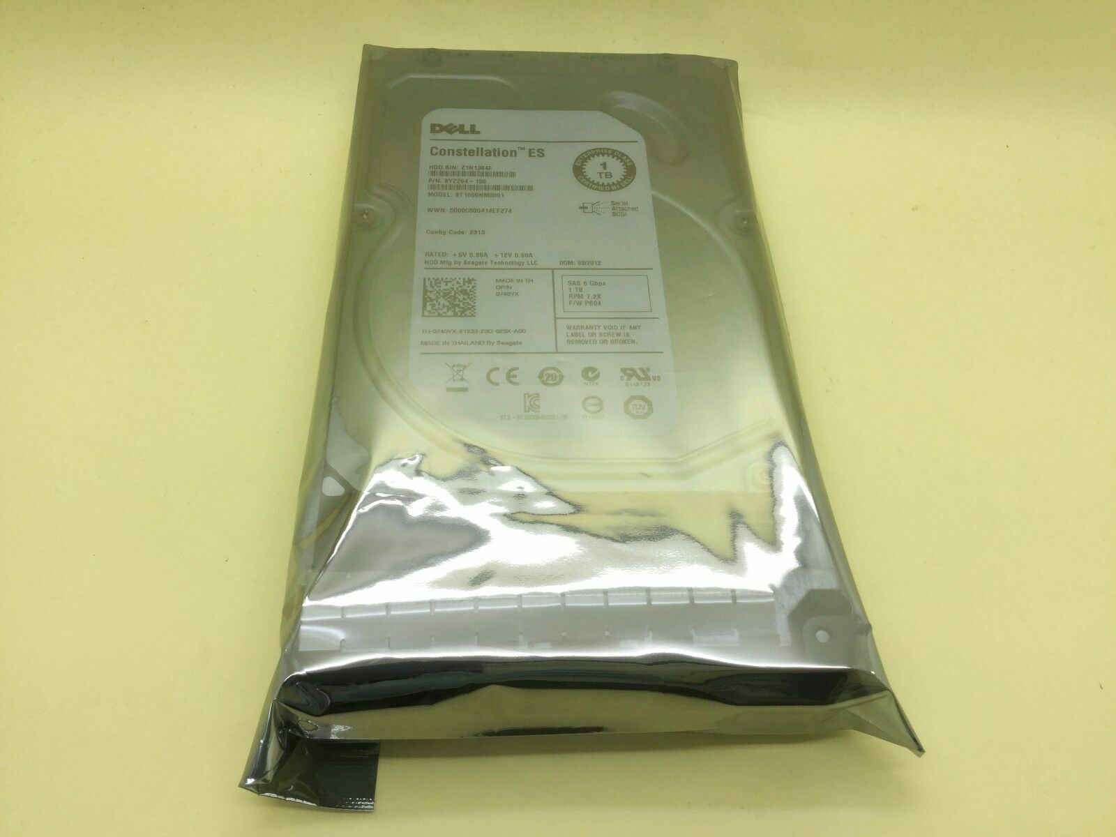 740YX DELL 1TB 7.2K 6G 3.5IN SAS HDD ST1000NM0001 0740YX Hard Drive