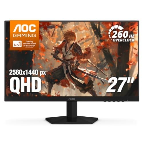 27 Inch QHD IPS Monitor, 240Hz, 0.3ms, Adaptive-Sync, HDMI, DP