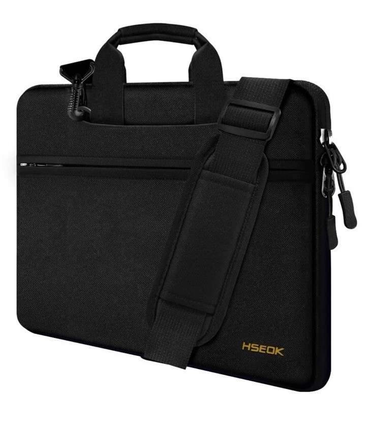 Hseok Laptop Shoulder Bag 15 15.6 16 Inch 15-16 inch, Black