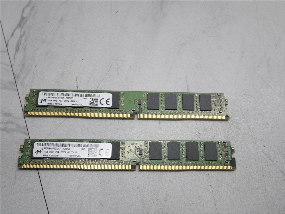 Lot of 2 Micron 16GB DDR4-2666 ECC UDIMM 2Rx8 RAM 32GB MTA18ADF2G72AZ