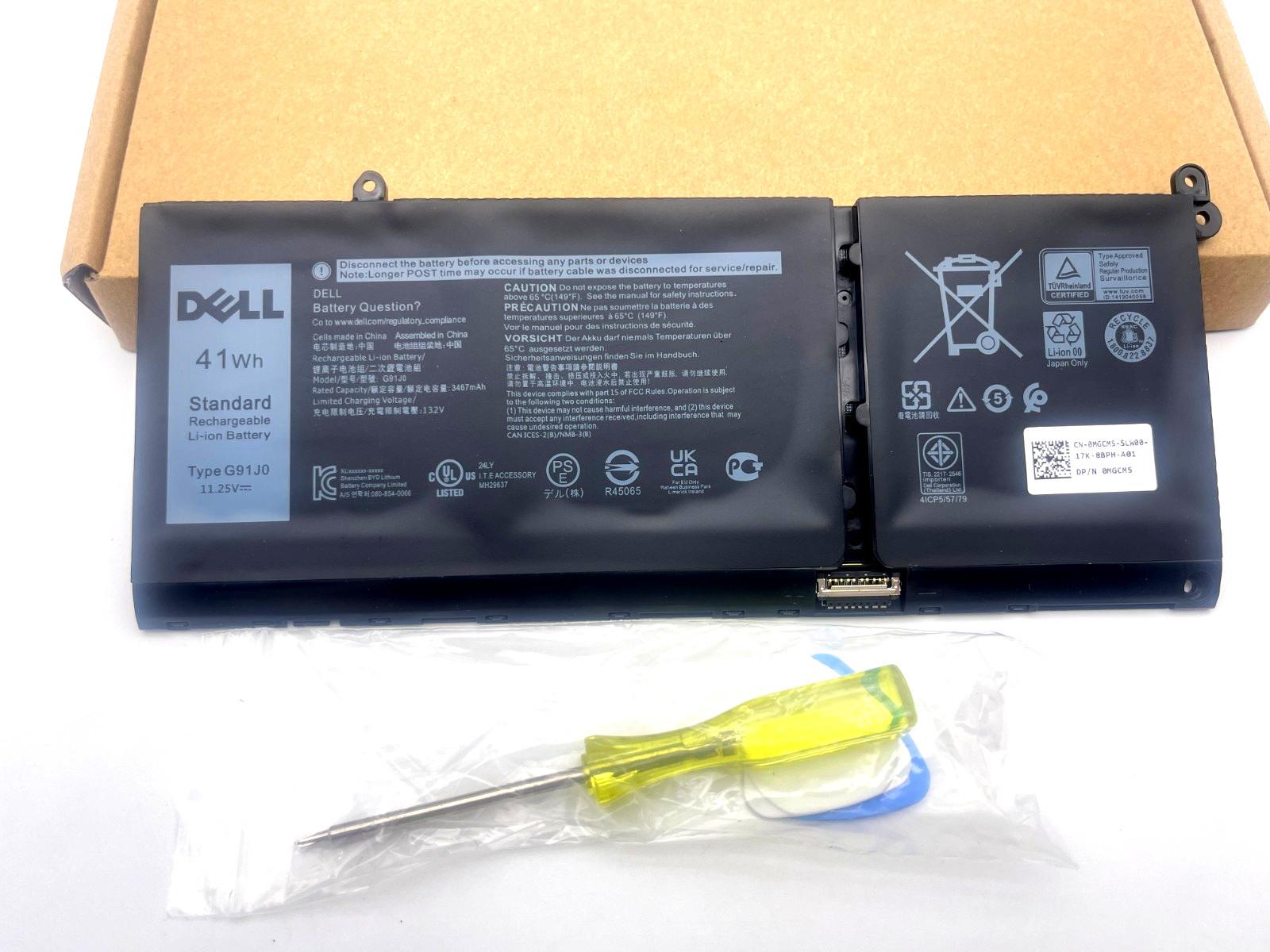 Genuine Dell G91J0 battery Inspiron 14 5410 7415 7420 7435 2-in-1 Vostro 15 5510