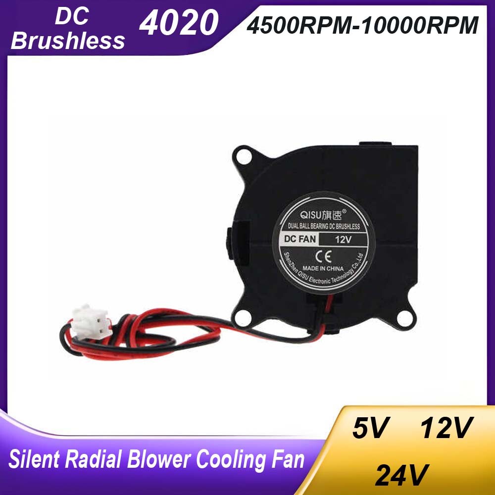 Silent 4020 Radial Blower Cooling Fan DC Brushless 5V 12V 24V For 3D Printer