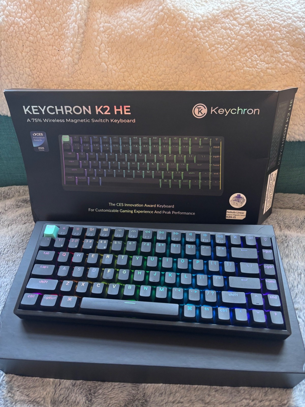 Keychron K2 HE Hall Effect Keyboard With Box RGB Magnetic Switches 75%