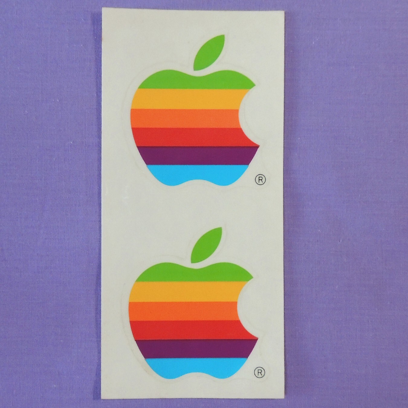 Vintage Rainbow Apple Macintosh Computer Stickers Decals - Sheet of Two - 3"