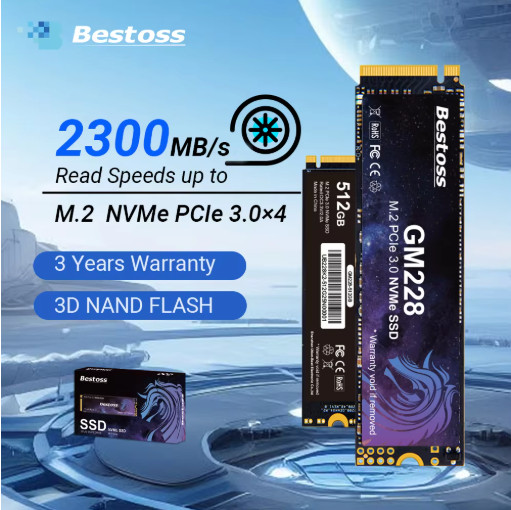 Bestoss M.2 2280 NVMe SSD PCIe 3.0x4 256GB 512GB 1TB 2TB Gaming Laptop Drive