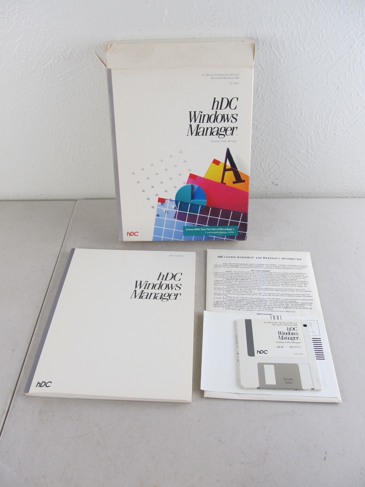 hDC Windows Manager 286 and 386 Desktop Utility Manager 3.5" Disk Vintage PC