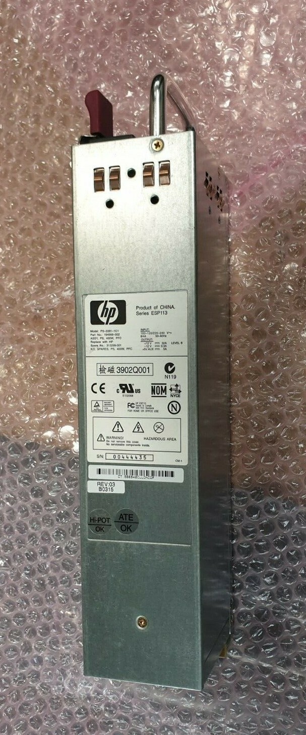 HP PS-3381-1C1 194989-002 REV 03B0305 400W POWER SUPPLY (R6S3.4)