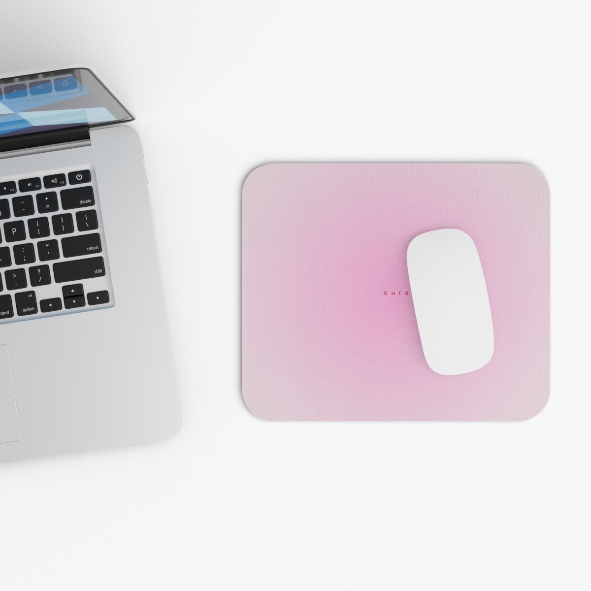 Pink Aura Gradient Mouse Pad | Pastel Desk Accessory