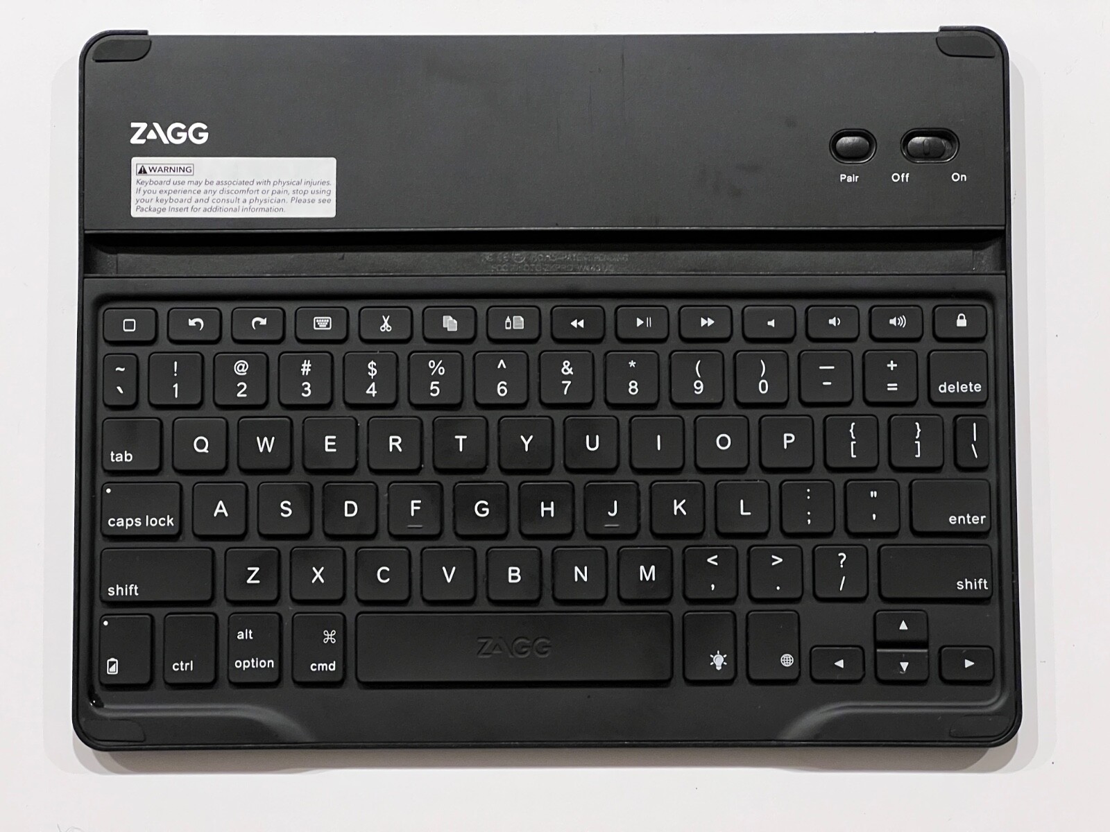 ZAGG Tablet Keyboard Black FCC ID QTG-ZKPRO W443UG