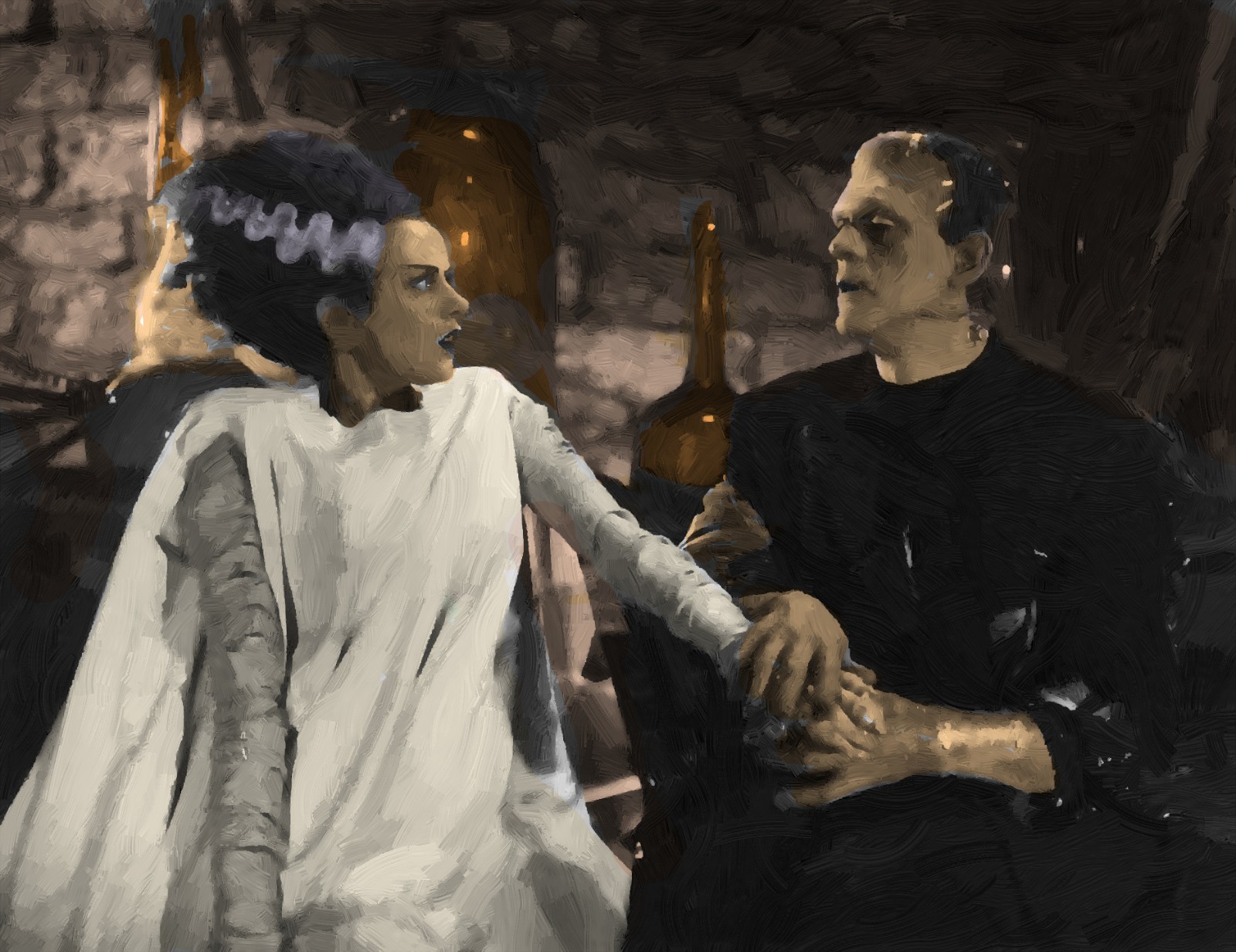 Bride of Frankenstein Art Mouse Pad Mousepad Art Painting Print