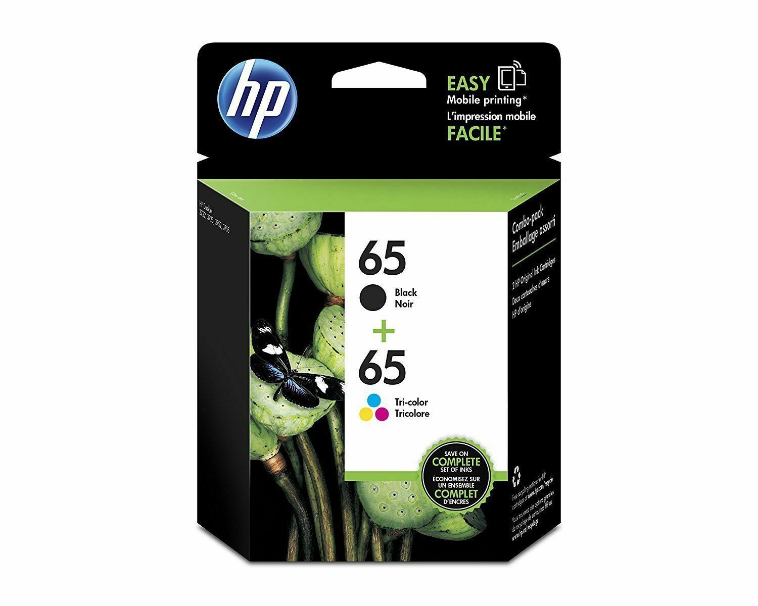 HP 65 (T0A36AN) Black & Tri-color Original Ink Cartridges December 2020