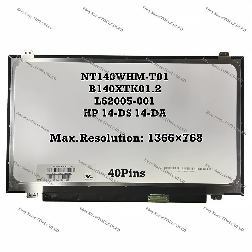 NT140WHM-T01 V8.0 B140XTK01.2 L62005-001 Touch LCD Screen HD For HP 14-DS 14-DA