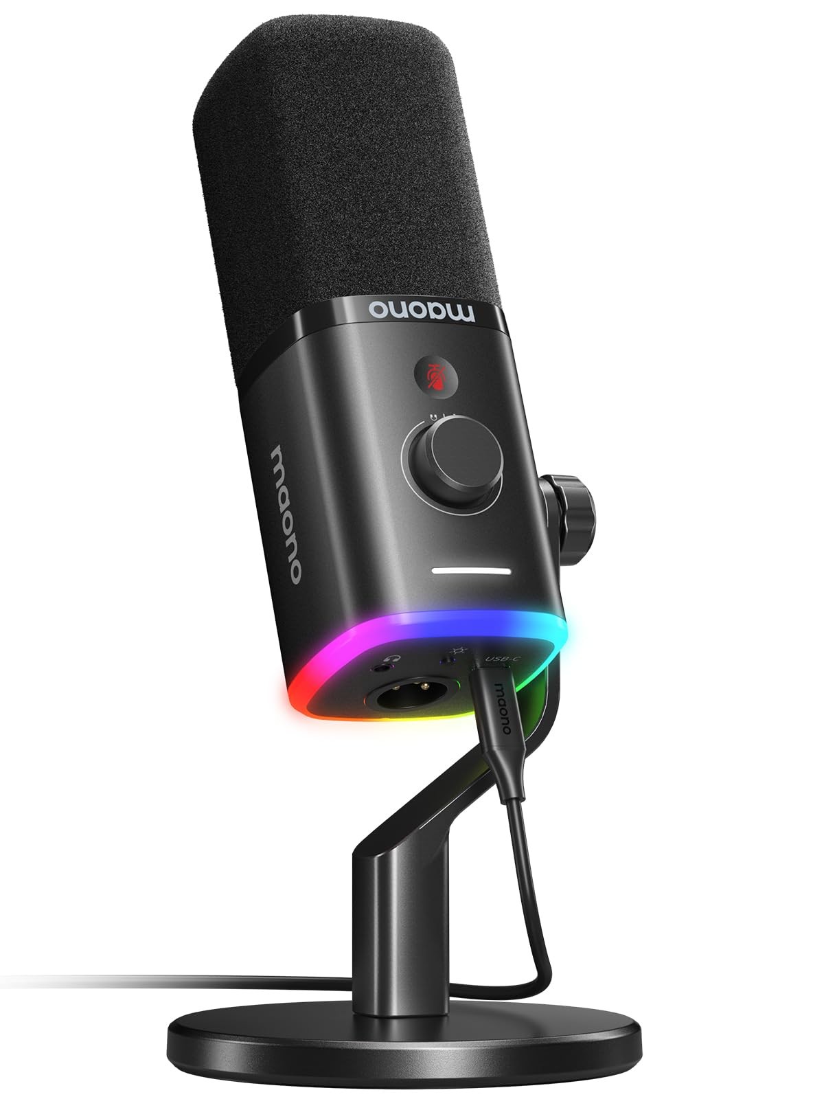 MAONO PD100X USB/XLR Podcast Microphone for PC,Gaming Streaming mico, Black