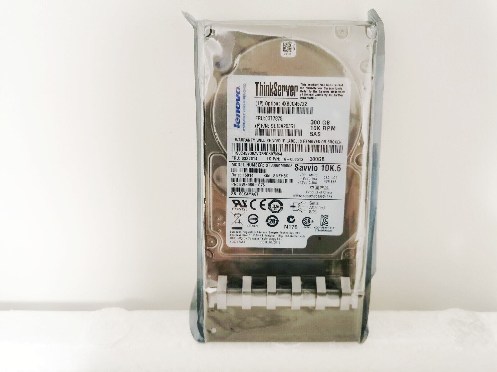 Lenovo 4XB0G45722 03T7875 03X3614 300G 10K 2.5 SAS Server Hard Disk