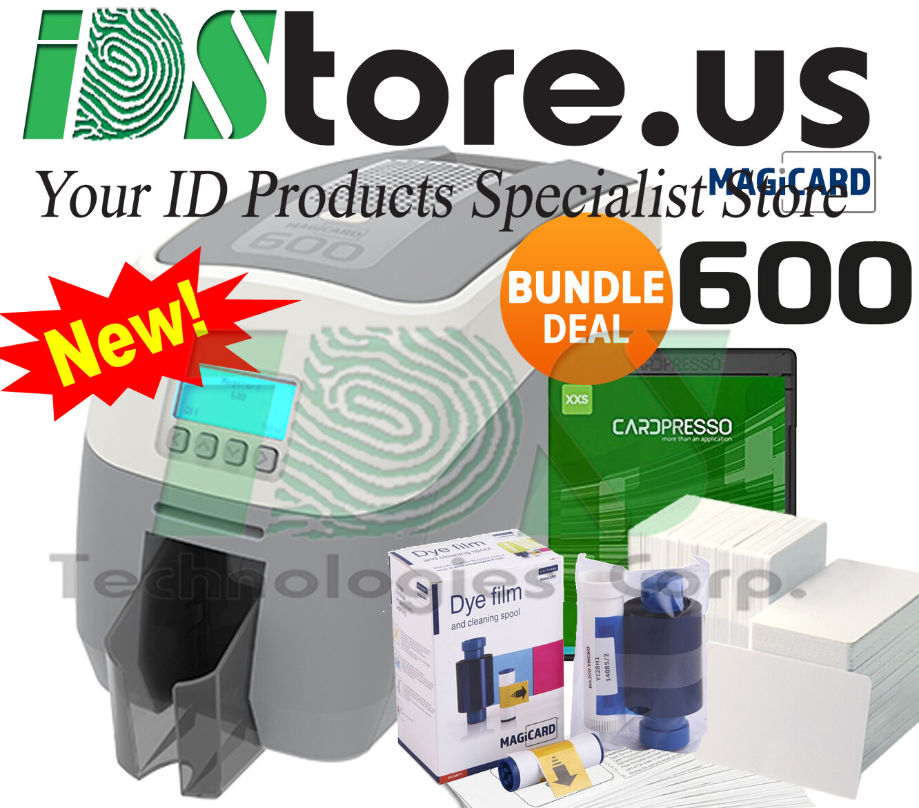 Magicard 600 Dual Side w/ Mag Stripe Complete ID Card Printer System - New