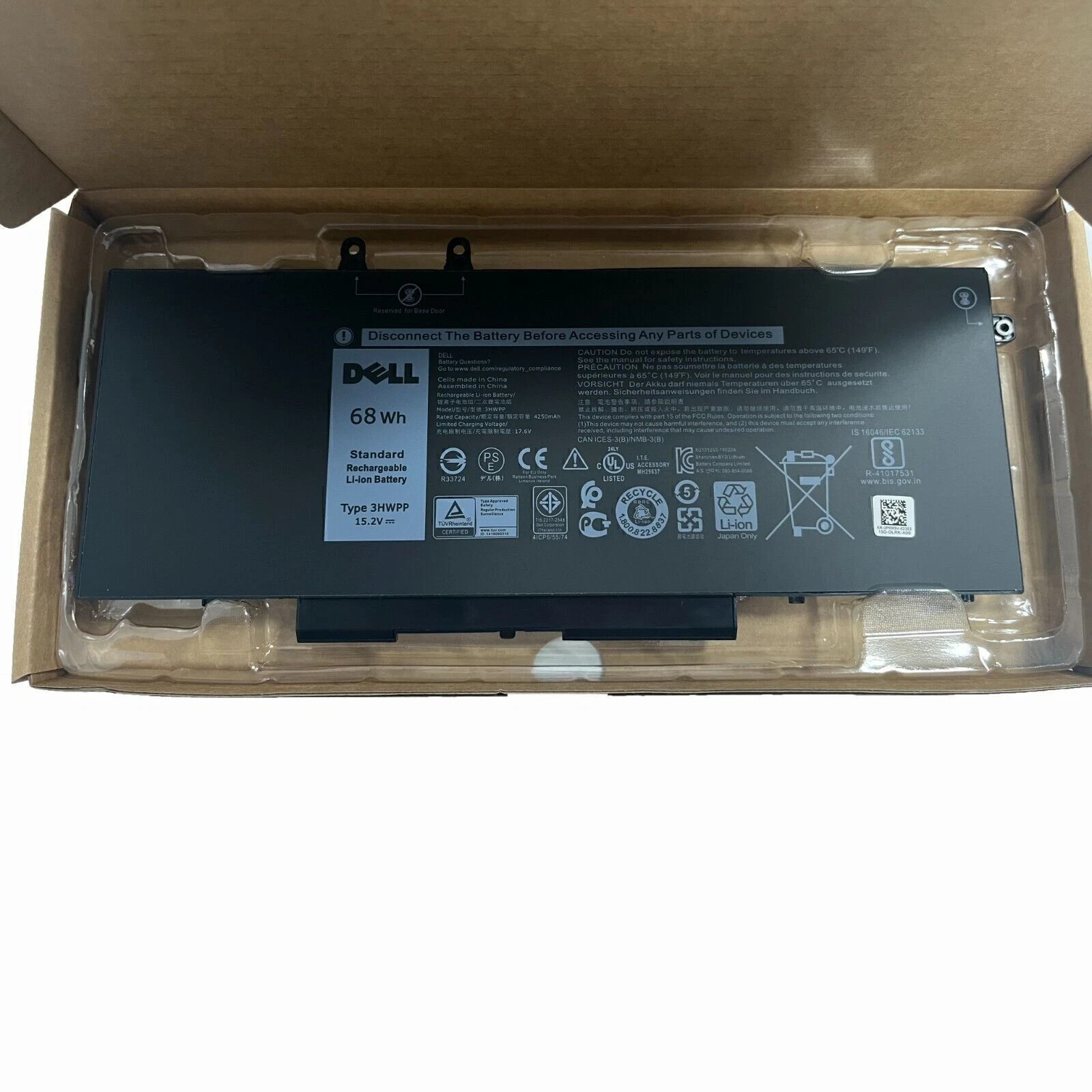 OEM Genuine 68WH 3HWPP Laptop Battery For Dell Latitude 5401 5410 5411 5501 3541