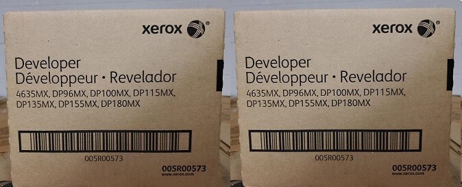 TWO Cases Factory Sealed OEM Original Genuine Xerox 005R00573 -- 4 Developers