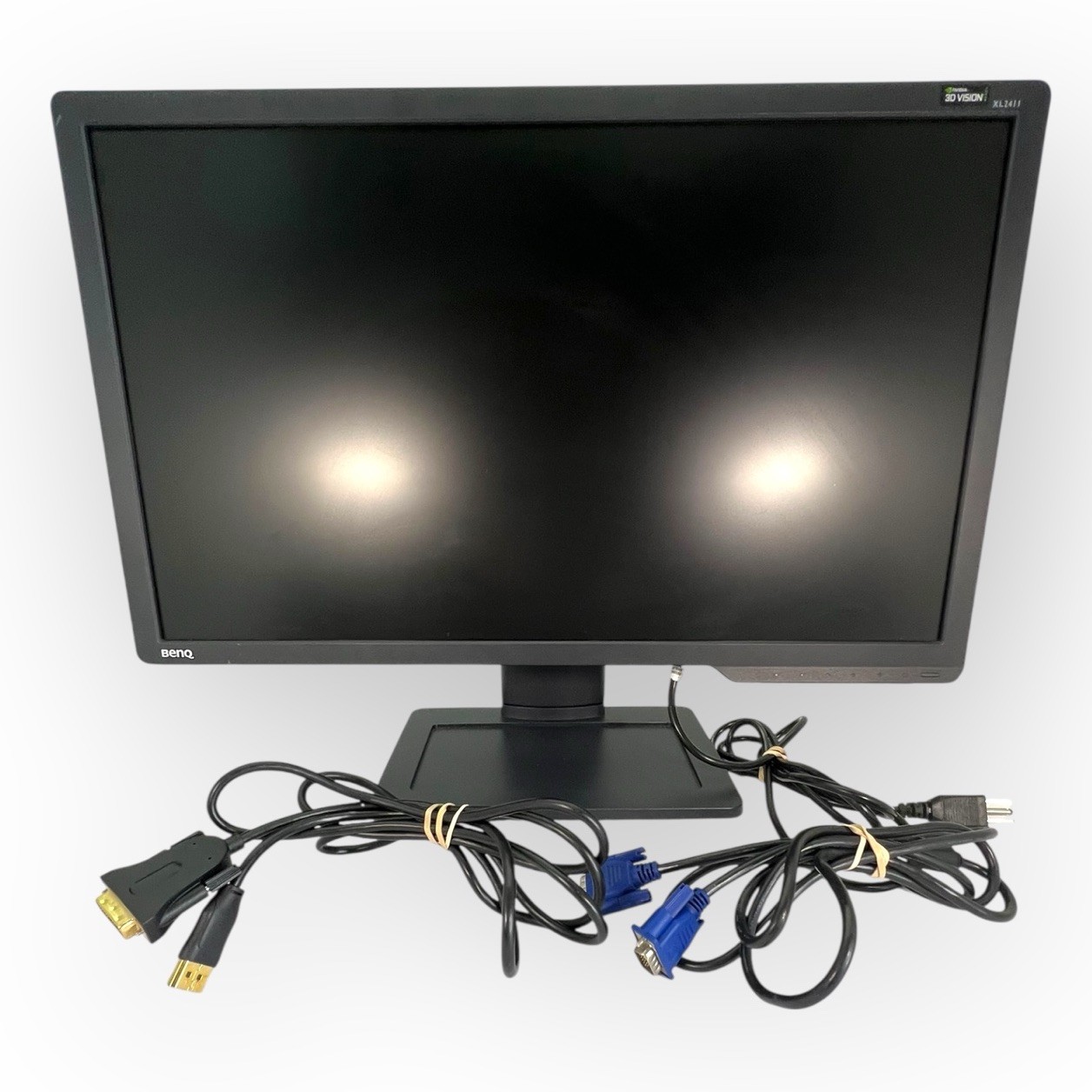 BenQ Zowie XL2411-B Monitor 24” Display Swivel Base  D-SUB & DVI-D Cables Tested