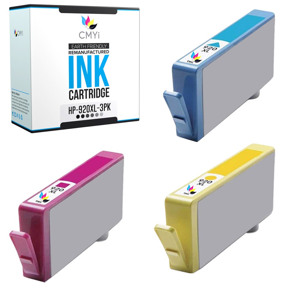 3PK CMYi Compatible 920XL Color Ink Cartridges for HP OfficeJet 6000 6500 7000