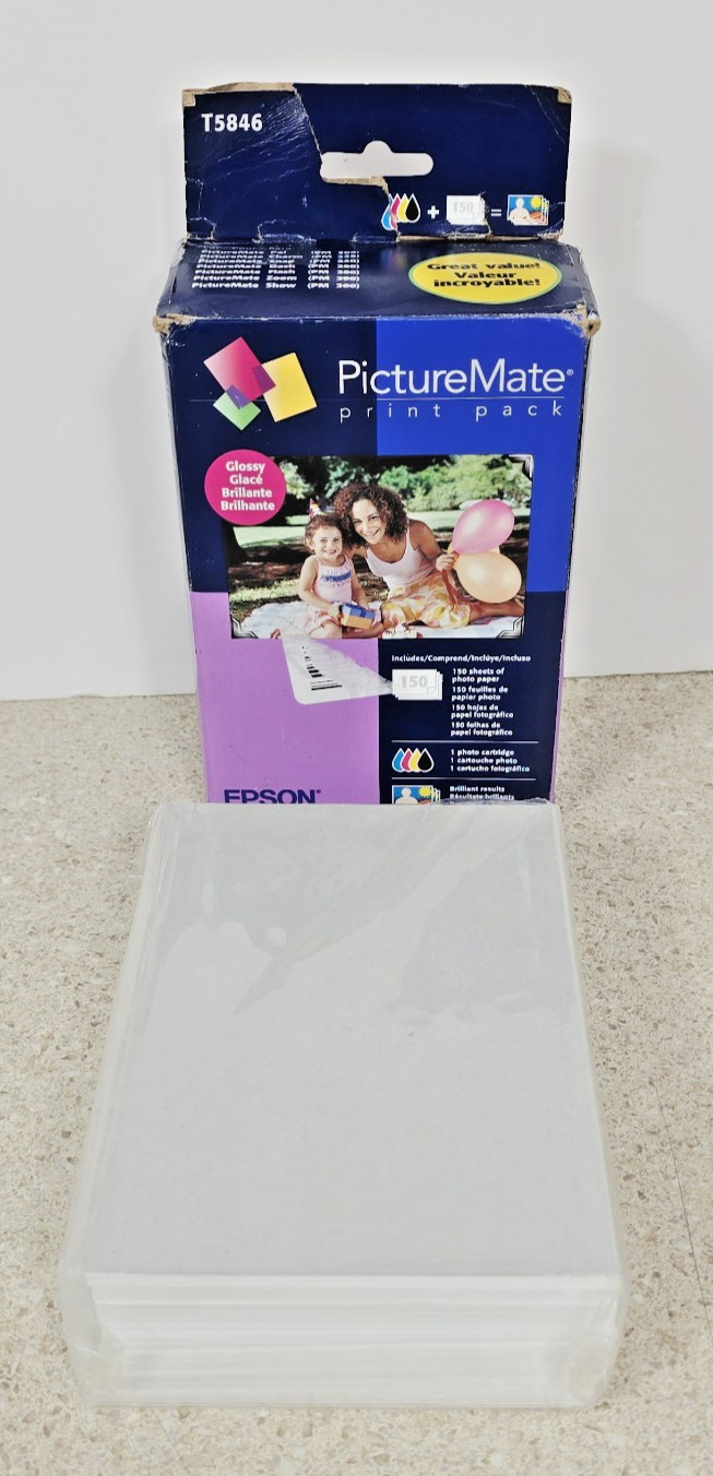 Epson T5846 PICTURE MATE Print Pack 150 Pack Sealed Paper ONLY - NO INK