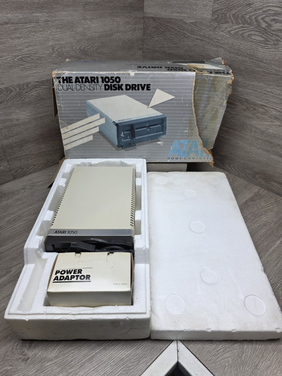 Vintage Atari 1050  Floppy Disk Drive w/Power Supply & SIO Cable Untested READ