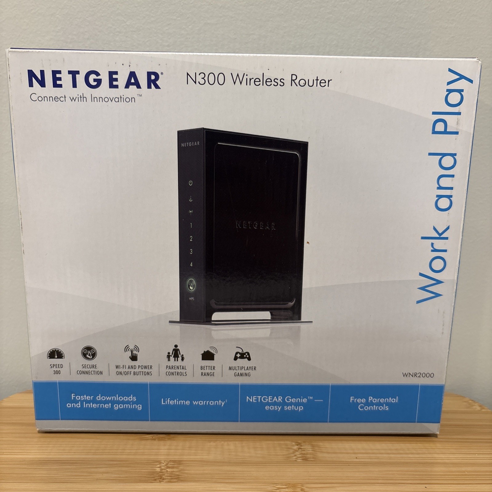 NETGEAR N300 Wi-Fi 802.11n Router 300Mbps 4-Port Parental Control Black