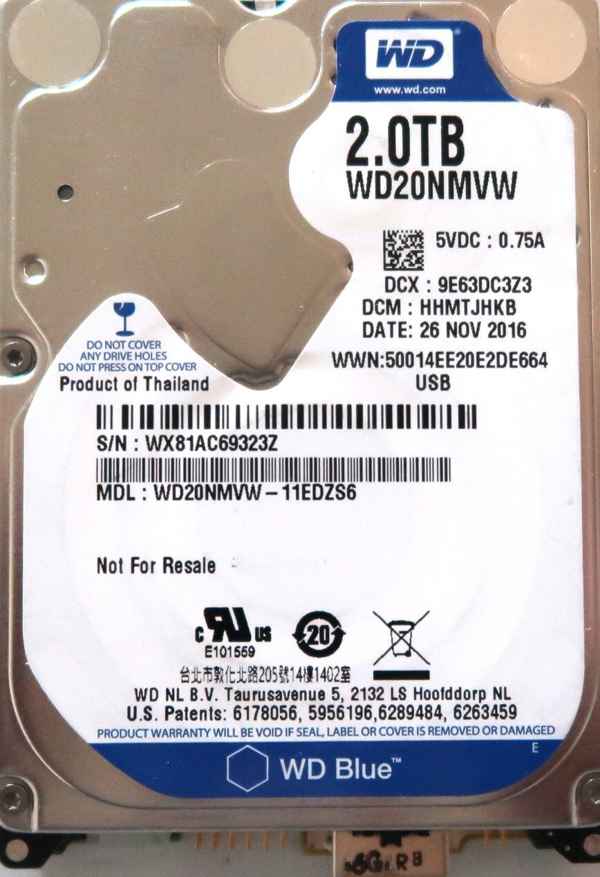 WD WD20NMVW-11EDZS6 (See description for DCMs & Exact details) Thailand 2TB USB
