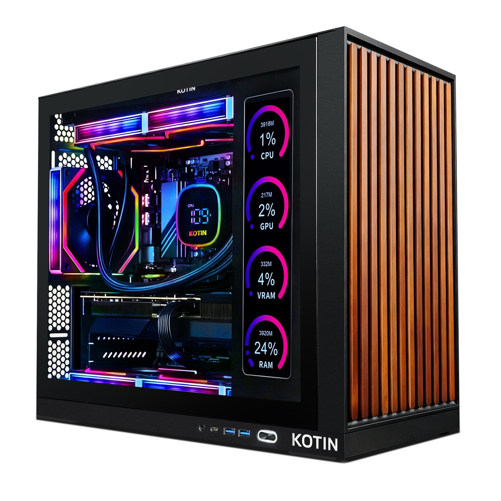 KOTIN Prebuilt Gaming PC RTX 5070 12GB, Ryzen 7 9700X, 32GB DDR5, 1TB SSD.......
