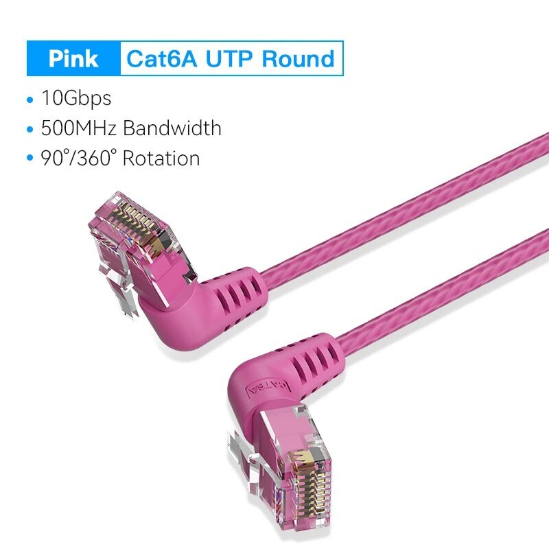 CAT6A Ethernet Cable 10Gbps Rotation Degree Networking Lan Cord for PC PS4 RJ45