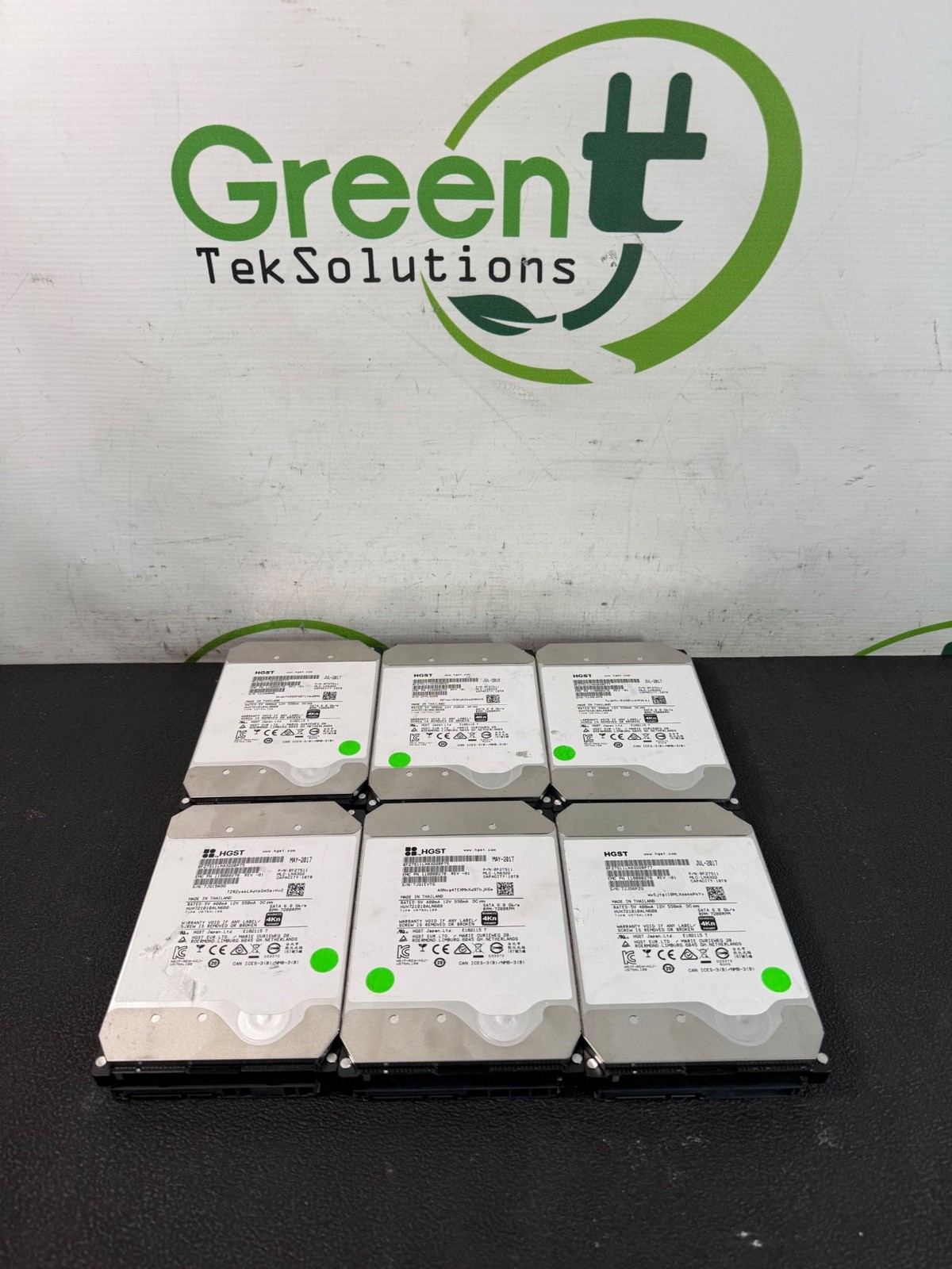Lot of 6 HGST 10TB 7200RPM SATA 6Gb/s 4Kn Enterprise HDD HUH721010ALN600 - READ